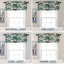 Batmerry Green Tropical Palm Leaf Valance