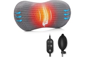 GENERIC Heated Lumbar Support Pillow for Office Chair, Car, Bed, and Recliner-Customizable Height for Personalized Comfort - Relieves Lower Back Pain and Enhances Posture