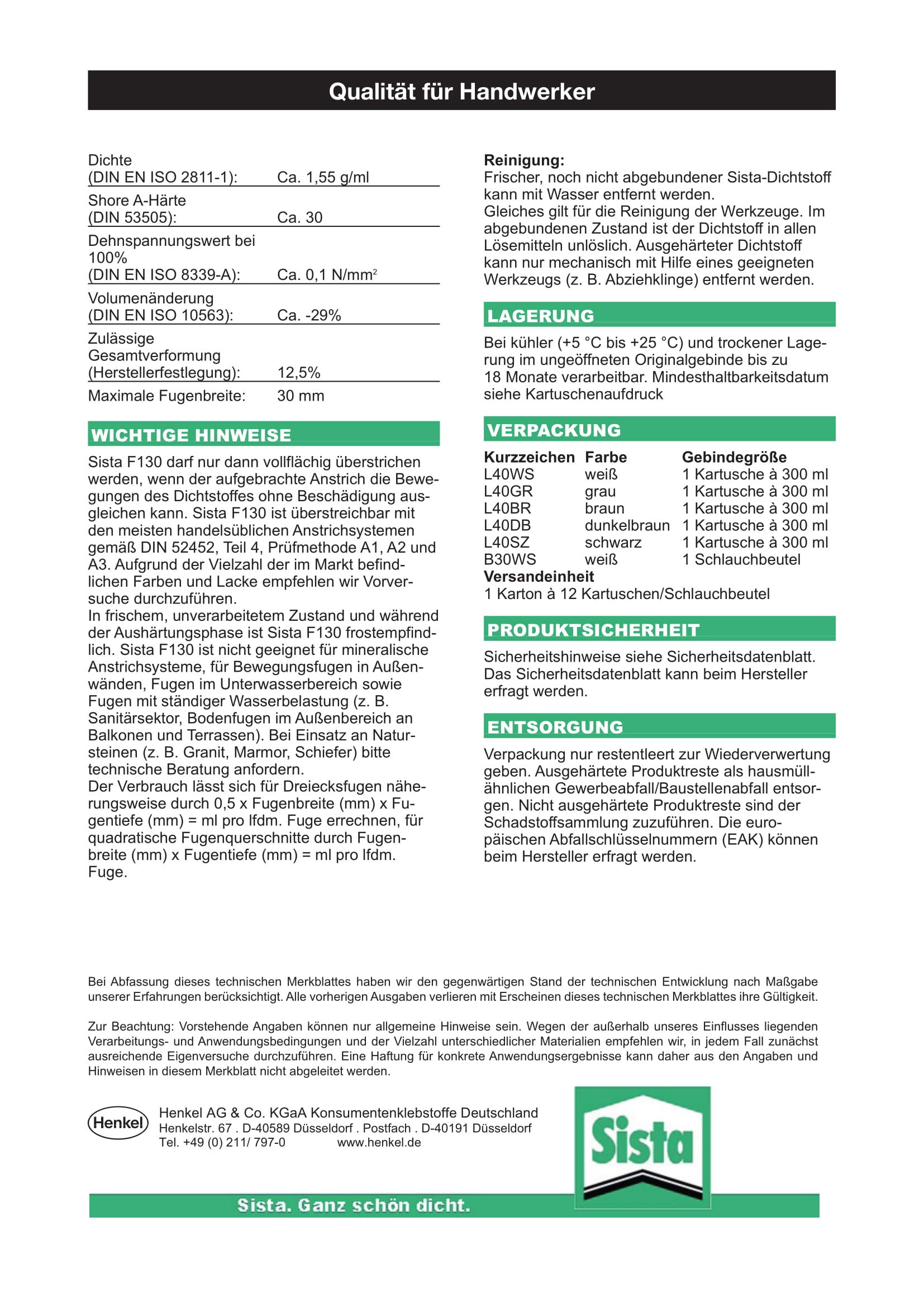 Henkel Sista F130 (12 Stück) 3