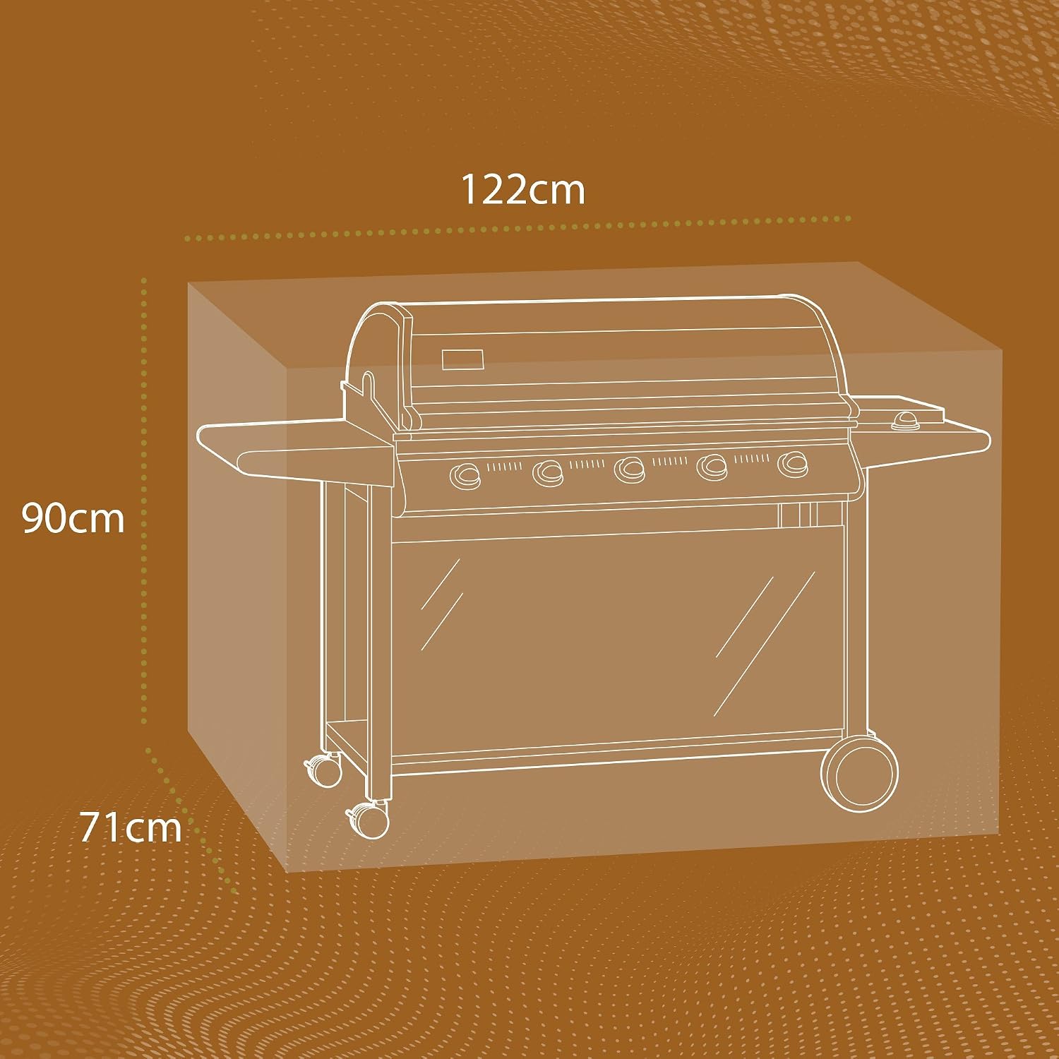 The Garden & Home Co Premium Large BBQ Cover, 122 x 90cm, in Black, fully weather resistant, UV protected - Image 3