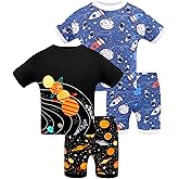DAUGHTER QUEEN Boys Summer Pajamas Set 4 Pieces 100% Cotton Sleepwear Size 18 Months-12 Years