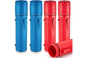 Zonon 4 Pcs Electrode Rod Storage Tube 14 Inch Airproof and Waterproof Welding Rod Holder for Canister(Red and Blue)
