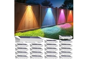 APILAB Fence Lights Solar Powered 20 Pack, 7 Fixed Colors & Color Changing Solar Fence Lights Outdoor, IP65 Waterproof Backyard Decoration for Patio, Deck, Pool, Step