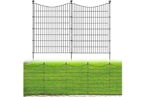 CLEASO 10 Panels No Dig Dog Fence Outdoor for Yard, 40 in(H) X 23.6 ft(L) Decorative Tall Garden Fence Animal Barrier, Rustproof Metal Wire Garden Edging and Borders, Temporary Fencing Stakes
