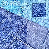 20 PCS Porcelain Swimming Pool Waterline Tile, 6" x