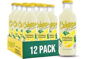 Calypso Lemonade, Original Lemonade, Made with Real Fruit, 16 Fl Oz Glass Bottles (Pack of 12)