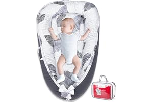 AIBEIRBABY Baby Nest - Baby Lounger for Newborn Pillow, Breathable & Soft 100% Cotton Waffle Cover Co Sleeping for Baby 0-24 Months,Portable Infant Lounger Babies, Baby Floor Seat for Home and Travel