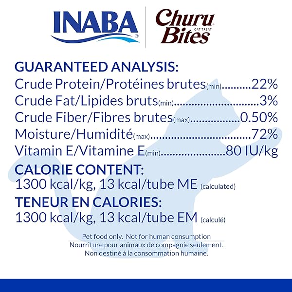 INABA CHURU BITES FOR CATS, SOFT BAKED CHICKEN CHURU FILLED CAT TREATS WITH VITAMIN E, 0.35 OUNCES EACH TUBE, 24 TUBES TOTAL (3 PER PACK), TUNA WITH SCALLOP RECIPE