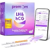 Premom Quantitative Ovulation Predictor Kit for Women | 40 Ovulation Test Strips with Numerical LH Range 0-65 mIU/mL, 10 Pregnancy Test Strips, Premom App Tracking LH Changes
