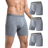 Breacare Mens Incontinence Underwear Leak Proof Washable Reusable Boxer Briefs for Male 50ML Urinary Leakage Absorbent for Bladder Leak Protection, 3 Pack (Large, Dark Grey)