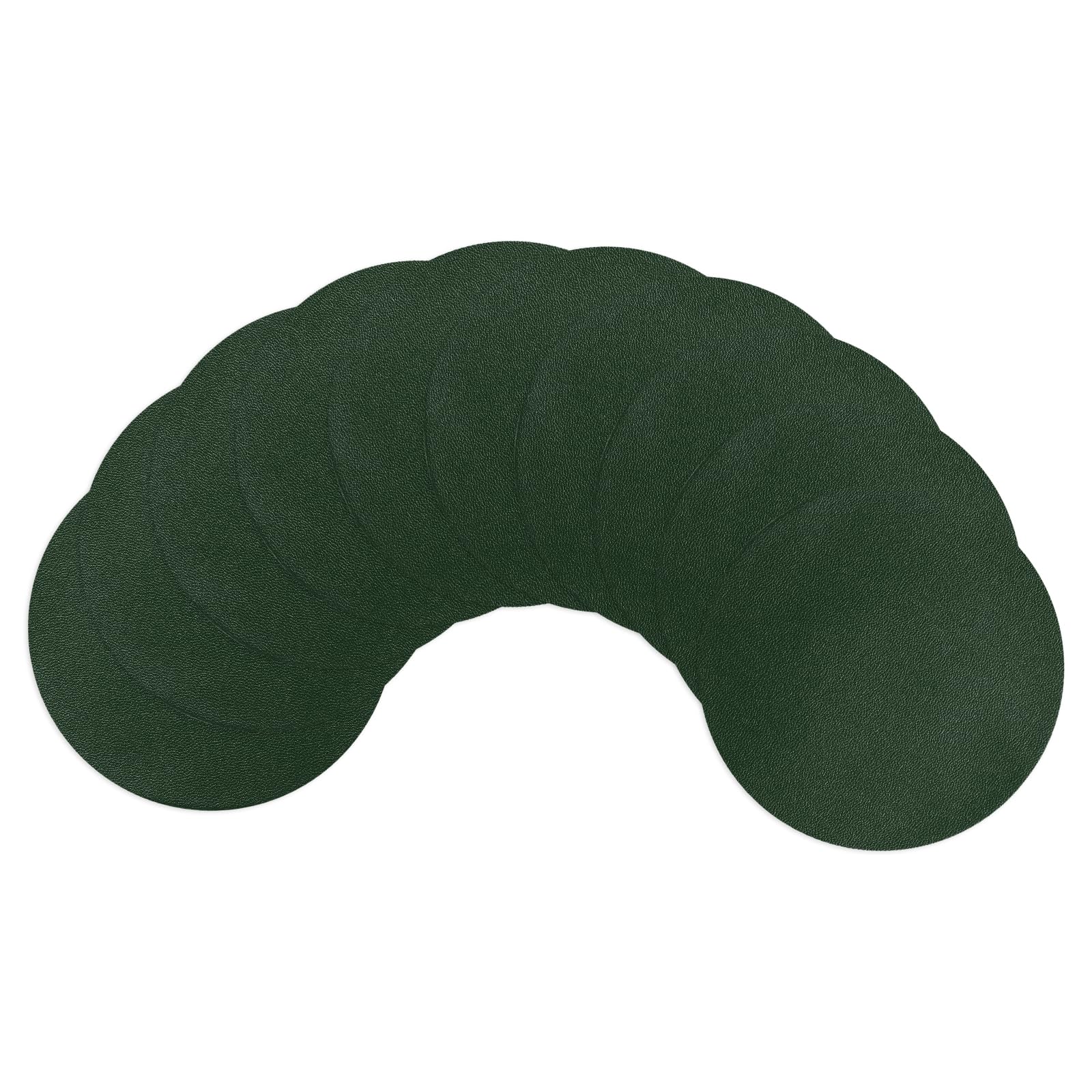 uxcell Round Drink Coasters Set of 10 Dual Sided Non-Slip Non-Stick Waterproof Leather Coasters for Drinks, Coffee Table, Housewarming Gifts, Home Decor 4"×4"Blackish Green