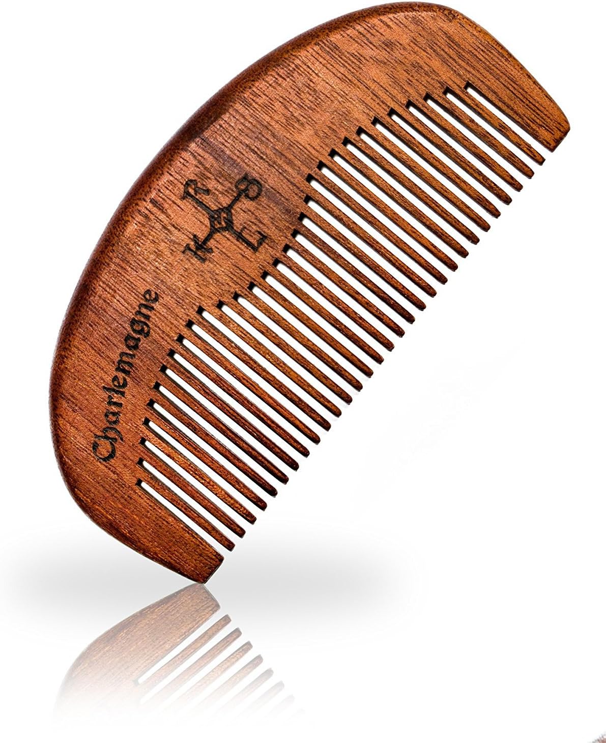 Charlemagne Beard Comb - Wooden Comb Antistatic - Wood Beard Hair Comb for Beard Care and Hair Care