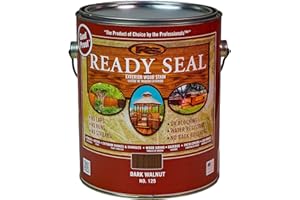 NORKAN Ready Seal Stain & Sealer for Wood, Outdoor Deck and Fence - All-in-One Exterior Wood Stain and Waterproofing Sealant – Easy to Apply, No Back Brushing Needed, UV Protection - 1 Gallon, Dark Walnut