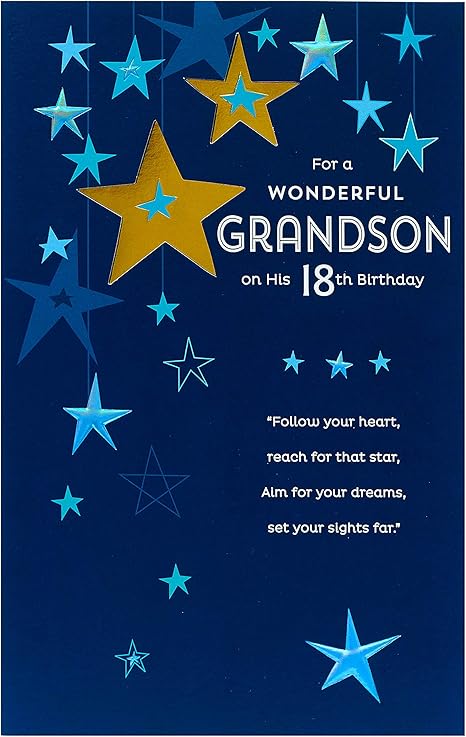 Biglietto Di Auguri Per Il 18 Compleanno Del Nipote Biglietto Di Auguri Maschio Messaggio Sentimentale All Interno Amazon It Cancelleria E Prodotti Per Ufficio