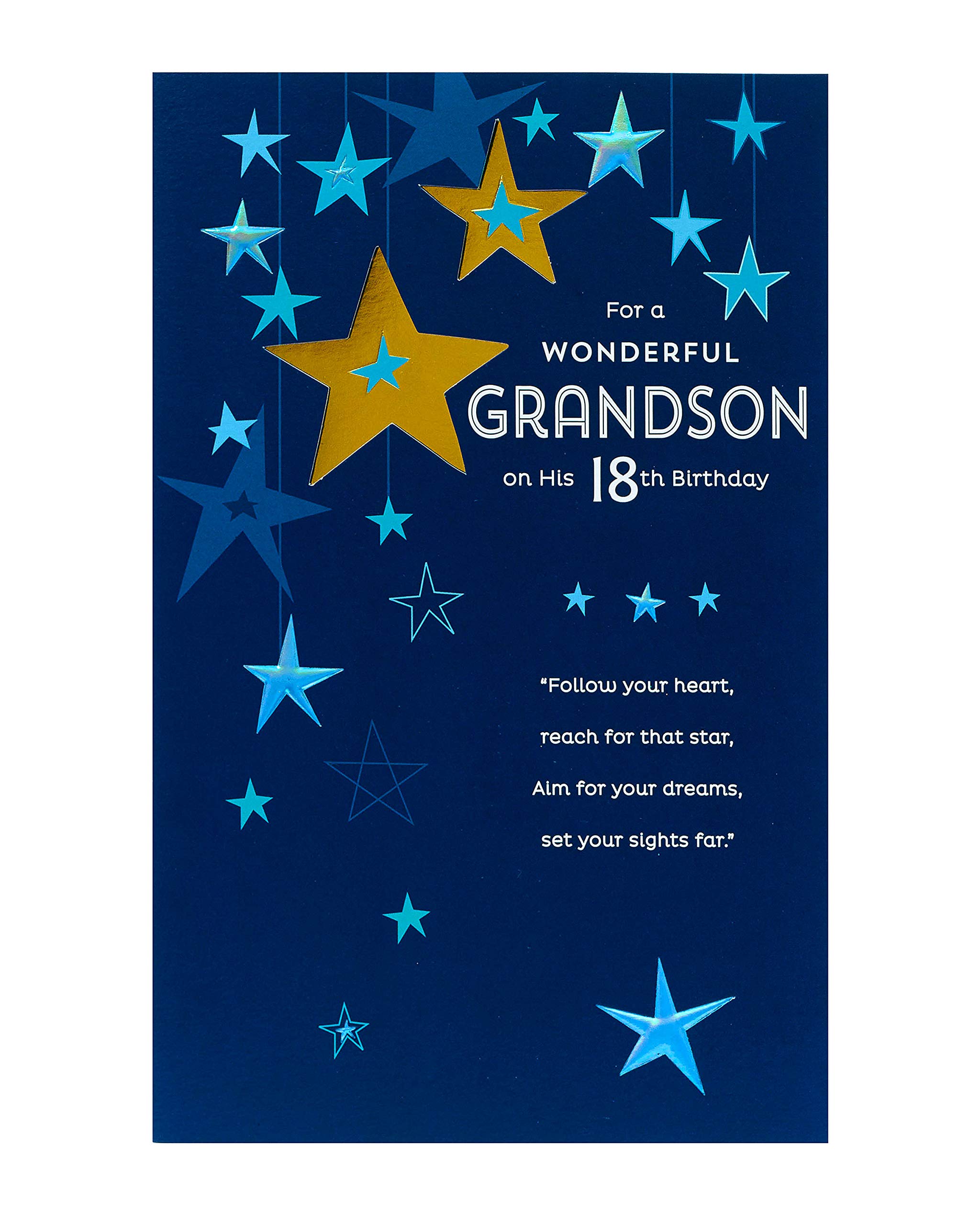 UK Greetings 18th Birthday Card for Grandson - Sentimental Design