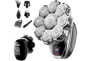 HASLIFE Electric Razor for Men,Head Shavers for Bald Men,Electric Shavers for Men with Wet & Dry Bald Head Shaver 9D Floating, 5-in-1 Body Shavers Comes with Magnetic Detachable Blades