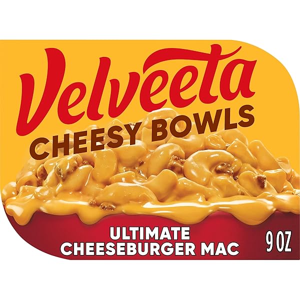 VELVEETA CHEESY BOWLS ULTIMATE CHEESEBURGER MAC MICROWAVE MEAL, 9 OZ TRAY