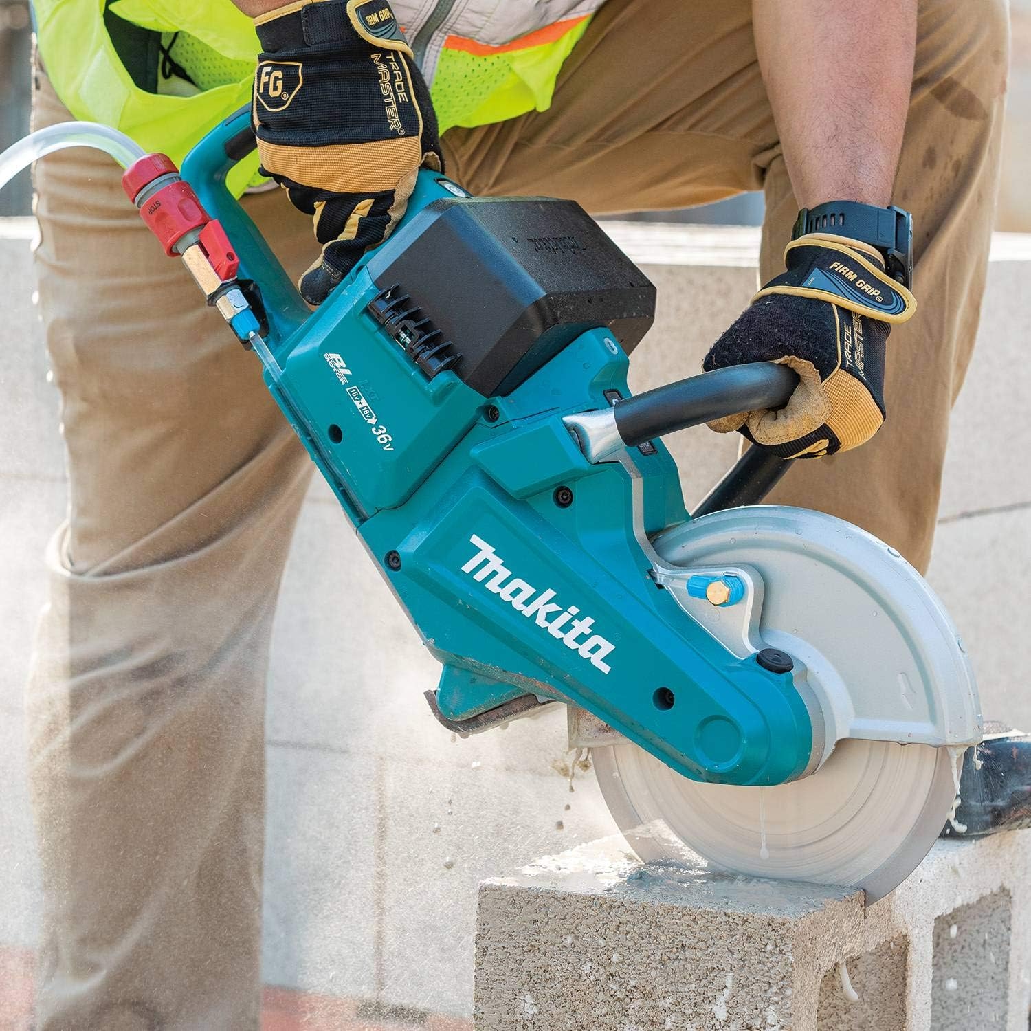 Makita DCE090ZX1 Twin 18V (36V) Li-ion LXT Brushless 230mm Disc Cutter - Batteries and Charger Not Included, Blue/Black - Image 3