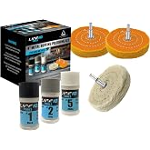 4in Metal Polishing Kit for Drill, 3 Step Polish Compound and Buffing Wheel | 3 Step Golf Club Restoration, Works on All Hard Metals, Iron, Stainless Steel, Chrome and Aluminum to a Mirror Shine