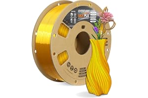 OVERTURE Silk PLA Filament 1.75mm, Clog-Free Shiny, Metallic Shine 3D Printer Filament, 1kg Spool (2.2lbs), Ideal for Cosplay