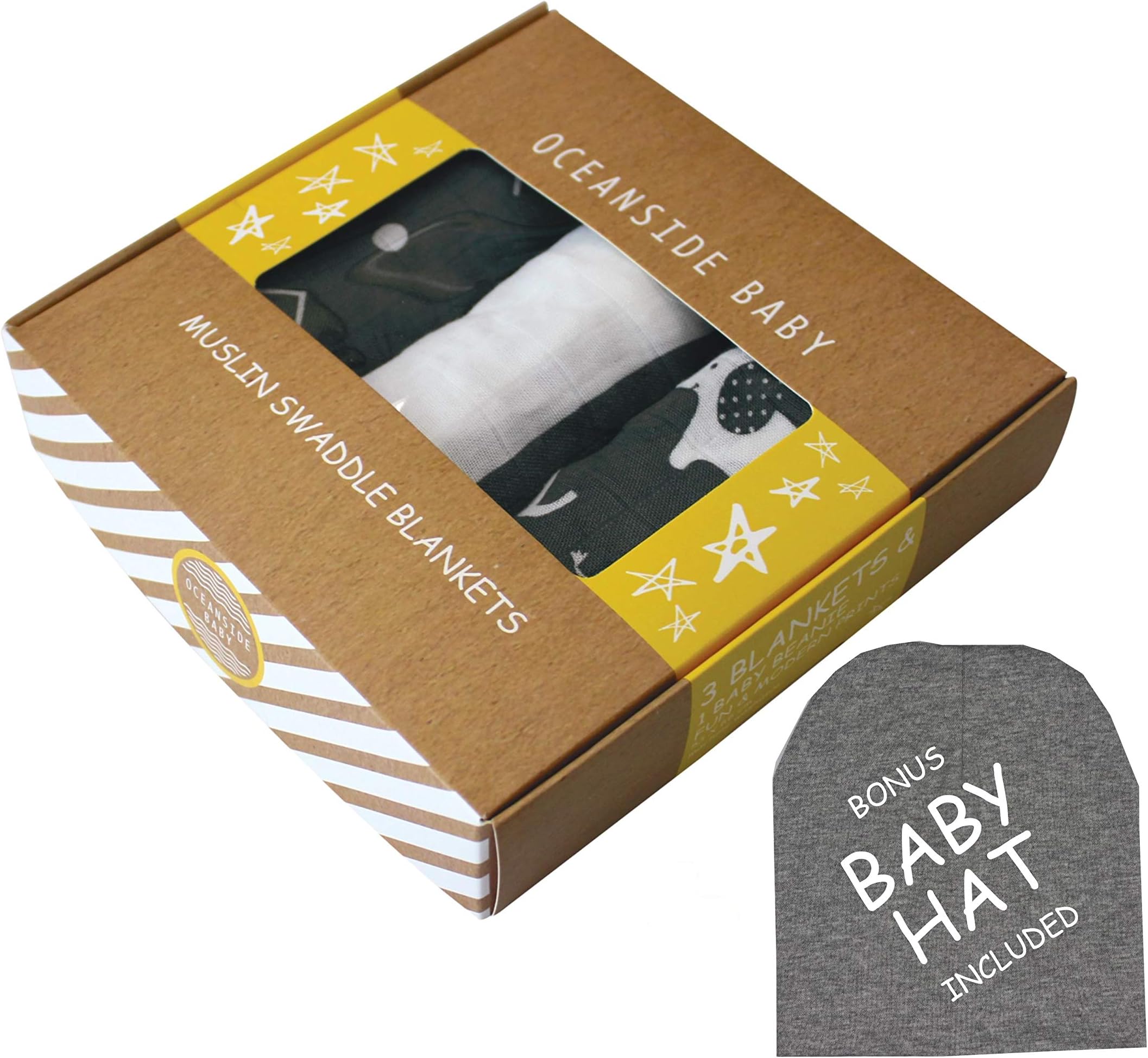Baby Swaddle Wrap ❙ Muslin Blankets Swaddles ❙ Baby Receiving Blankets ❙ Newborn Velcro Swaddle Blanket Swaddler, Infant Swaddle Set, Swaddle & Headband Set, Sleeping Sack Newborn,100% Organic Bamboo