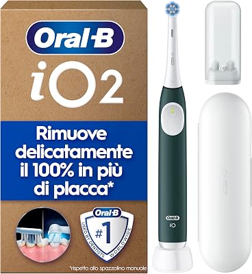 iO 2 Spazzolino Elettrico, 1 Testina di Ricambio, Custodia, Verde