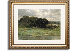 ARPEOTCY Vintage Gold Framed Wall Art, Swale Land Scenery Retro Paintings, Canvas Prints Artwork with Antique Frame, Victorian Wall Picture Decor for Room Gallery Living Room 13x16 inch