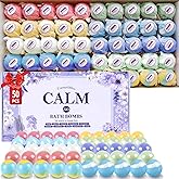 TranquilBliss Bath Bombs for Women, 50 PCS Set with 10 Rich Scents, Natural Bubble Bathbombs, Dry Skin Moisturizing, Present for Christmas, Mother’s Day, Birthday, for Mom, Wife, Her, Girls