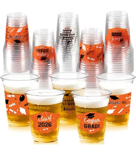 Amazon.com: Fun Express Blue Congrats Grad Disposable Cups (50) for  Graduation : Home & Kitchen