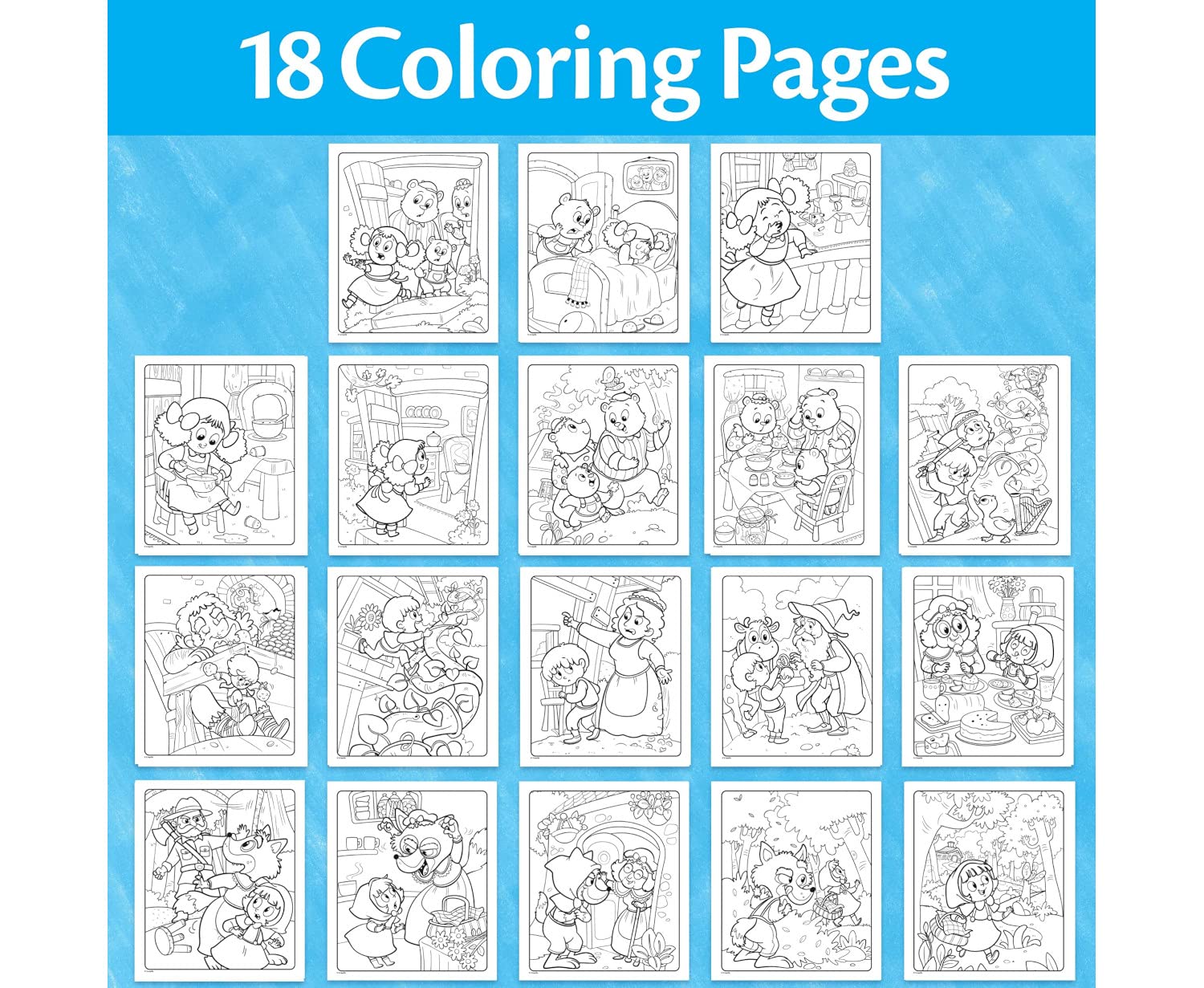 Crayola Color Wonder Fairytales (18 Pages), Mess Free Coloring for Kids & Toddlers, Kids Gifts, Invisible Ink Markers, Ages 3+