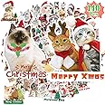 BAMAYSELF Christmas Stickers for Water Bottle - 140 PCS Cute Christmas Cat Sticker for Kids,Christmas Vinyl Stickers Bulk for Crafts, Christmas Party Favors, Holiday Xmas Gifts for Aduts