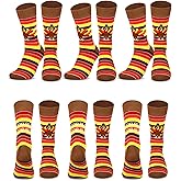Liitrsh 6 Pairs Thanksgiving Socks Turkey Printed Mid Calf Socks Novelty Running Socks Thanksgiving Running Socks for Women Holiday Turkey Costume