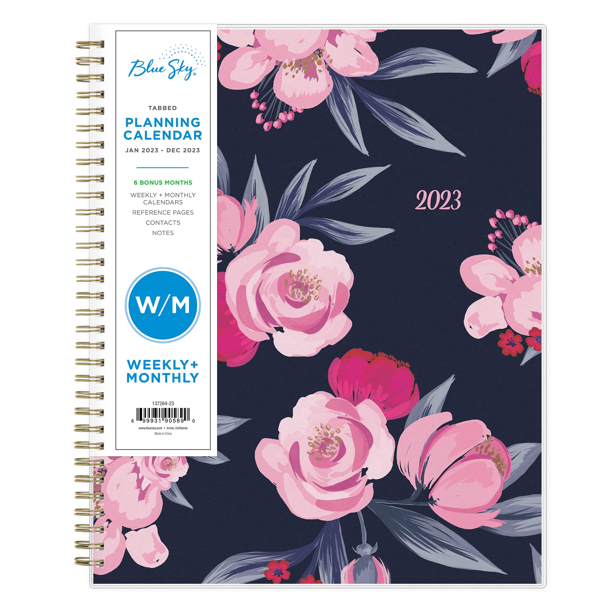 Blue Sky 2023 Weekly and Monthly Planner, January - December, 8.5" x 11", Frosted Cover, Wirebound, Mimi Pink (137264-23)