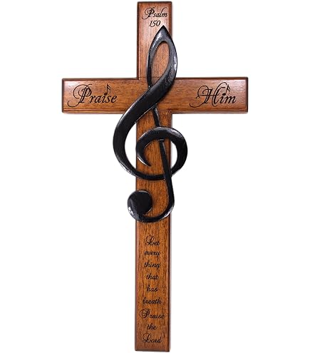 Amazon.com: Wall Cross with Treble Clef Music Note Design | 