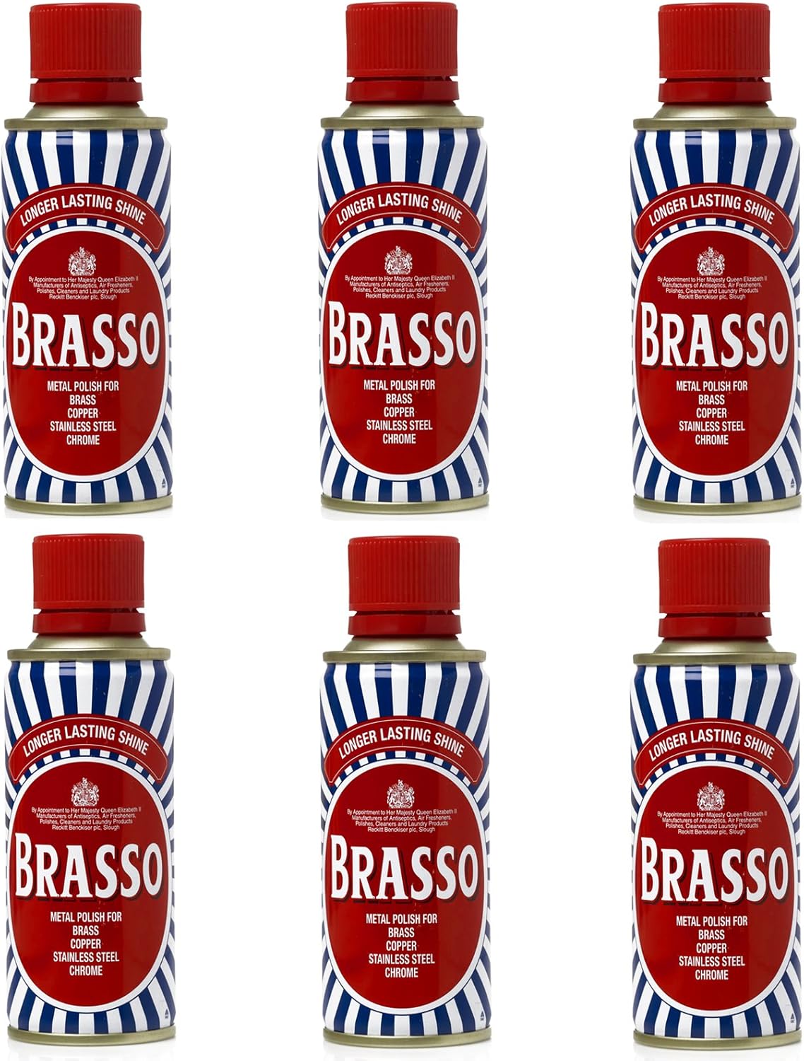 Brasso Metal Polish Liquid for Brass Copper Stainless Steel Chrome (6 x