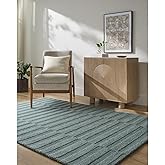 Livabliss x Our PNW Home Area Rugs - 5x7 Idaho Modern Blue Rug for Living Room Bedroom - 100% Wool Hand Tufted Charcoal Gray 