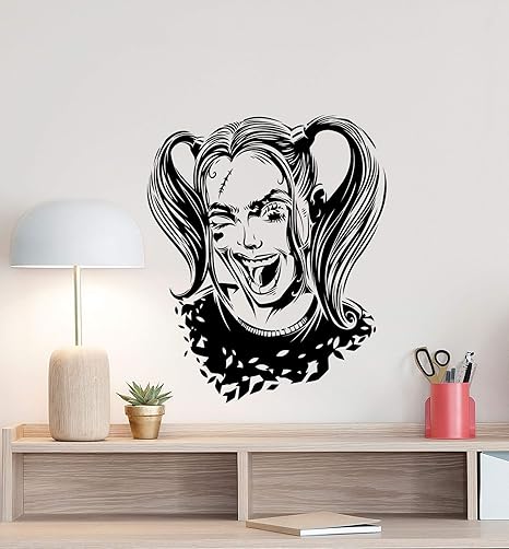 Amazon Com Harley Quinn Wall Decal Superhero Poster Girl Room
