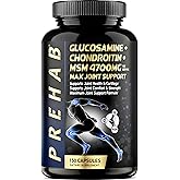 Glucosamine Chondroitin MSM | Premium Joint Support Supplement | Extra Strength 4700mg Max Joint Support | Men & Women | Supports Joint Health & Cartilage, Joint Comfort, Strength and Flexibility