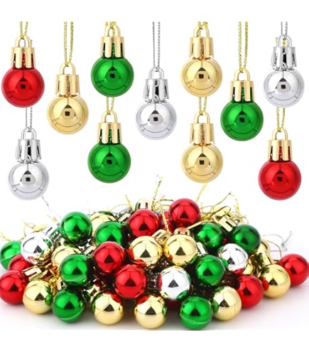 UKCOCO Lot De 200 Mini Boules De Noël Colorées à Suspendre