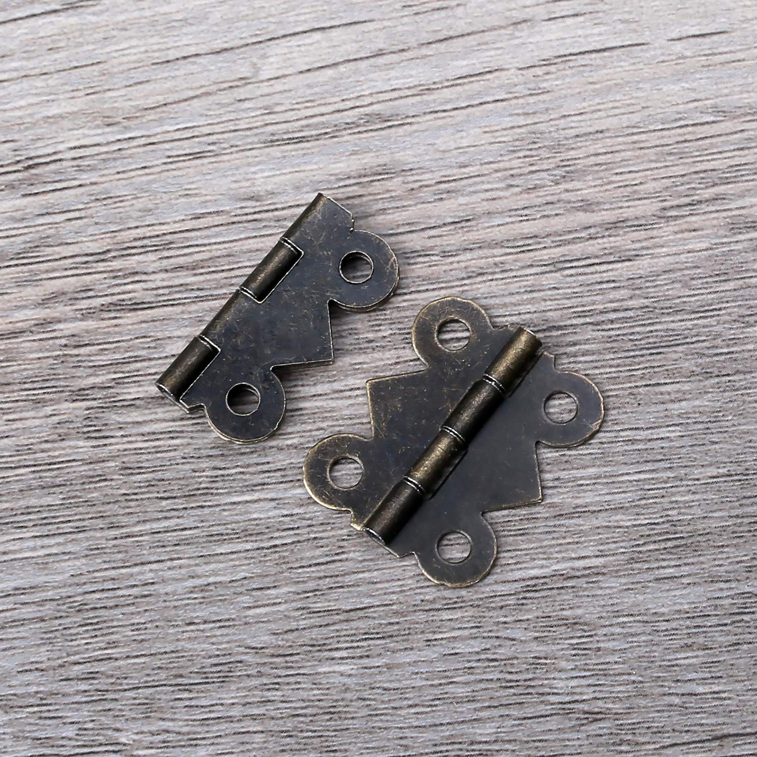 Juland 40 PCS Mariposa de latón antiguo Mini Bisagras Bisagras de