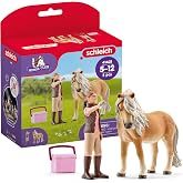 Schleich Horse Club - Groom With Icelandic Pony Mare - Kids Ages 5+ | 41431 | Horse Figurine, Equestrian Toy for Girls 5+, Realistic Horse Toy, Screen-Free Imaginative Pretend Play, Party Gifts
