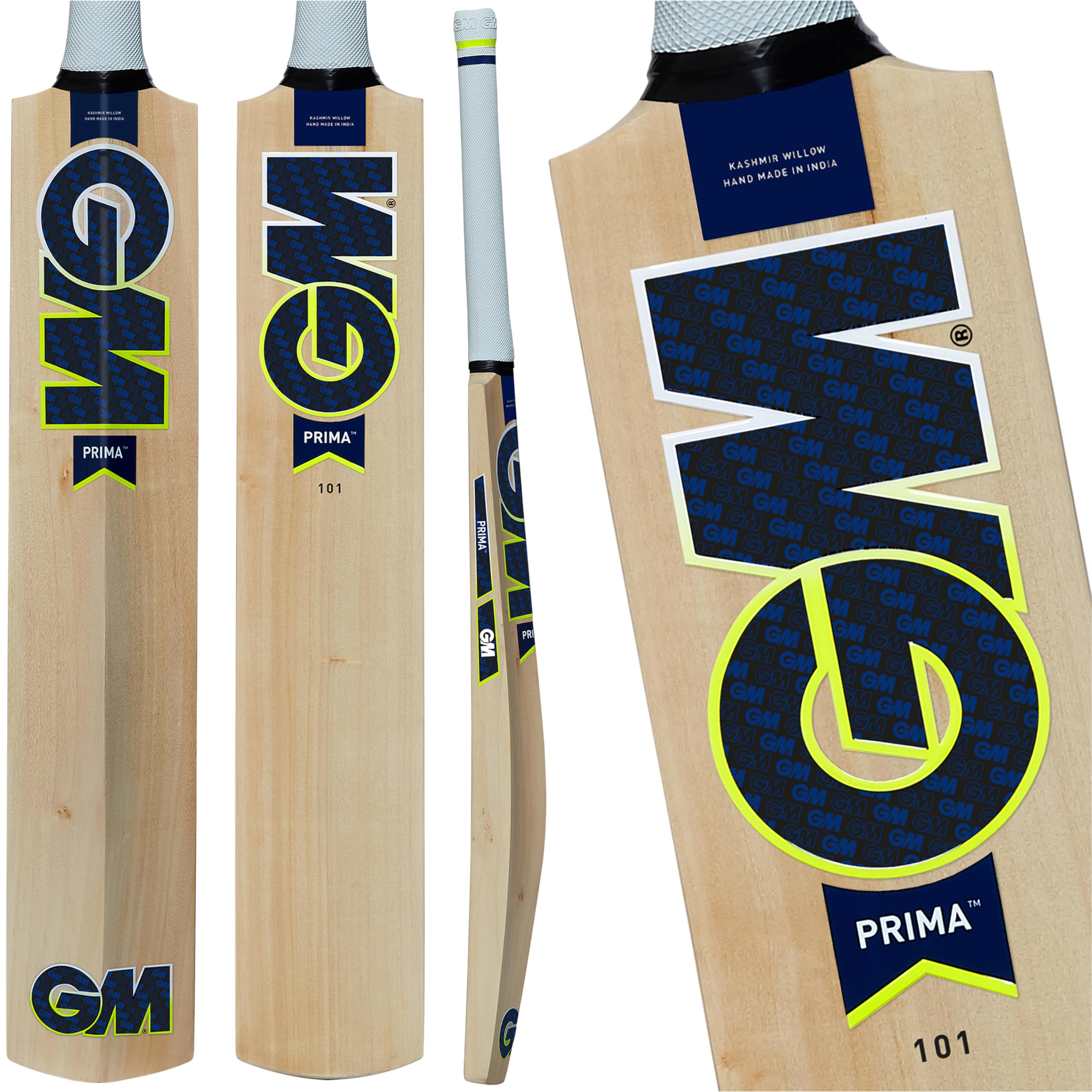 GM Prima 101 Kashmir Willow Cricket Bat – Entry Level Bat for Beginners, Grade 1 Kashmir Willow, Natural Finish Blade, Pro-Lite Grip, Full Size Short Handle