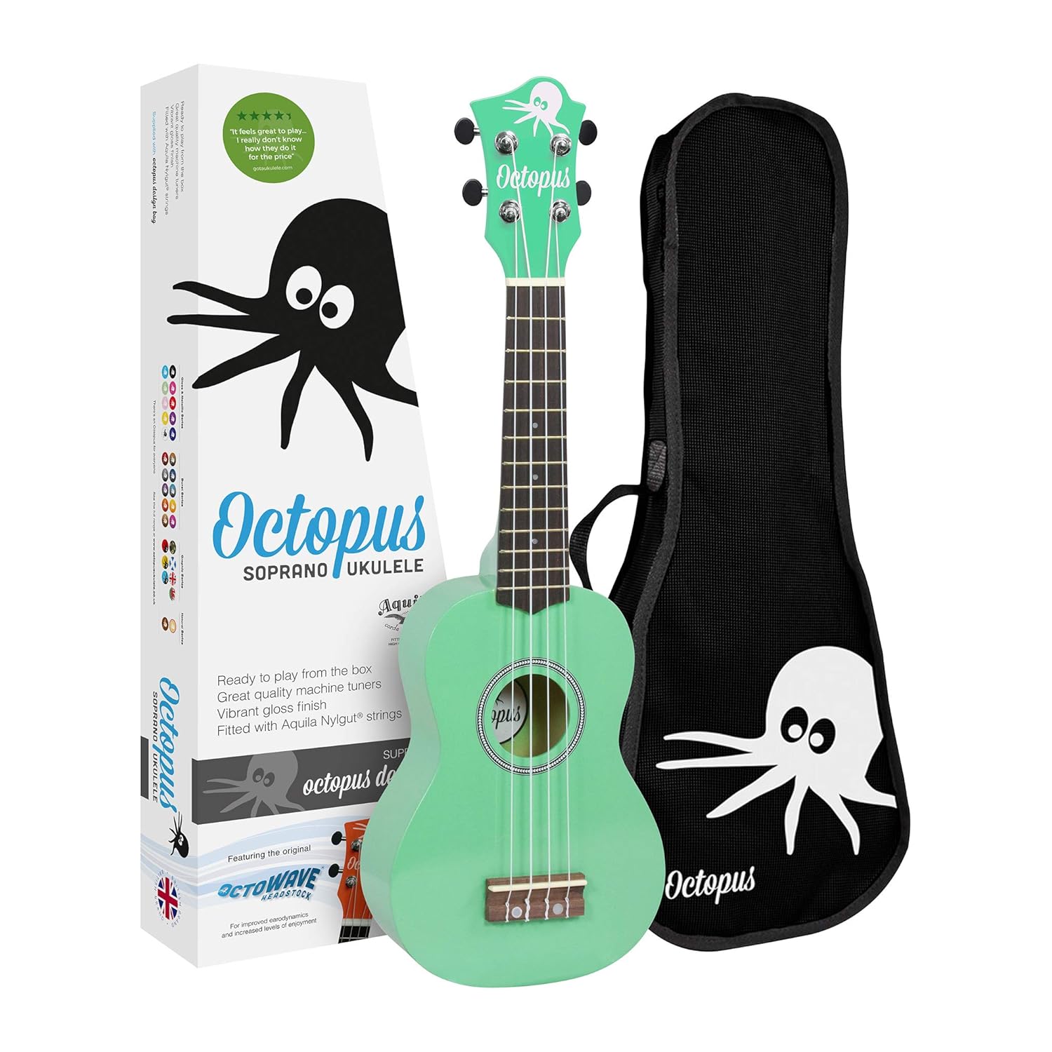 Octopus Soprano Ukulele Outfit (Green) Amazon.co.uk Musical Instruments
