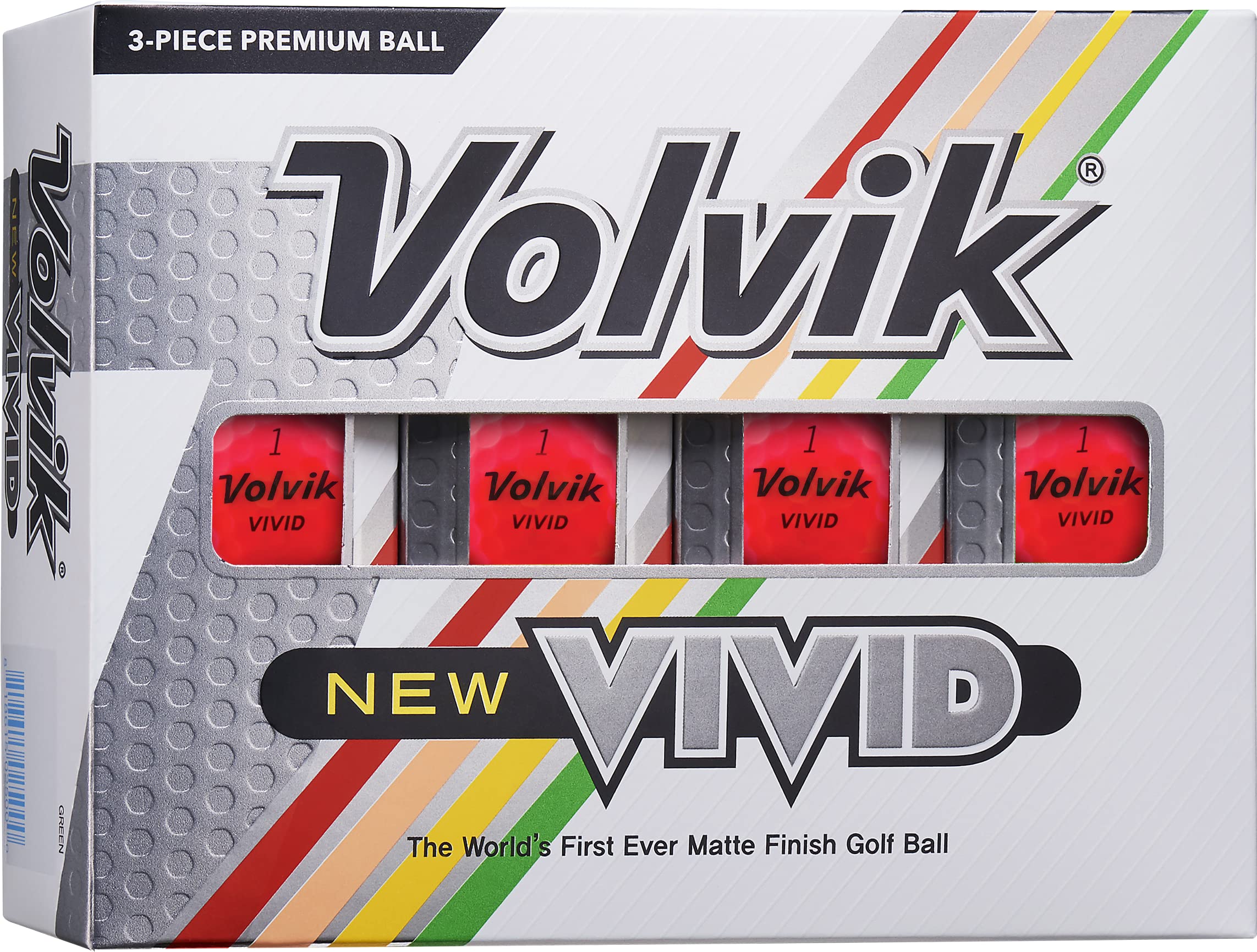 Volvik Vivid Focus Golf Balls: Matte Pink, Dozen