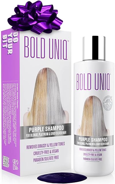 Bold Uniq Purple Shampoo for Blonde Hair 237 ml Toner Vegan Free