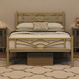 Yaheetech 3ft Single Bed Metal Slatted Frame Cloud Headboard Antique Gold view 2