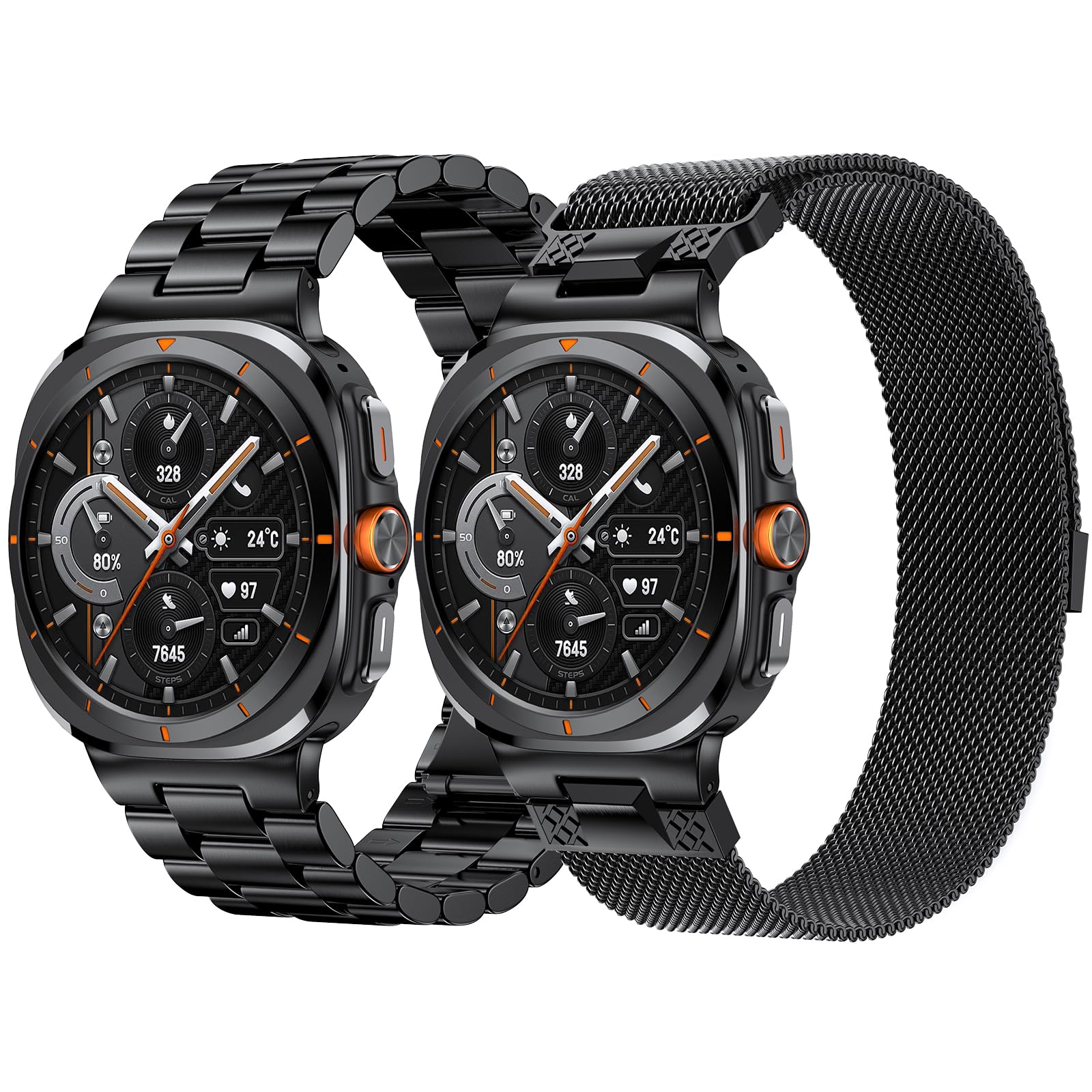 Photo 1 of KOREDA No Gap Bands Compatible with Samsung Galaxy Watch Ultra 47mm for Men Women, Stainless Steel Mesh Loop Magnetic Clasp Metal Bands for Samsung Galaxy Watch Ultra 47mm