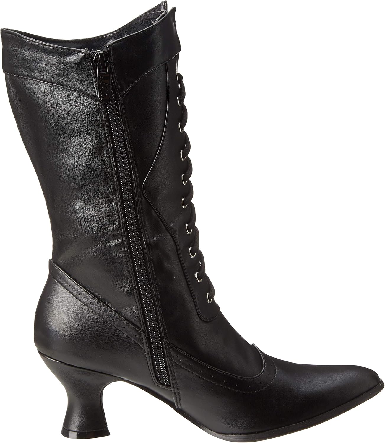  | Ellie Shoes Women's 253 Amelia Victorian Boot, Black Polyurethane | Mid-Calf