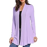 iClosam Women Open Front Cardigans Casual Long Sleeve Lightweight Knit Cardigan Sweater