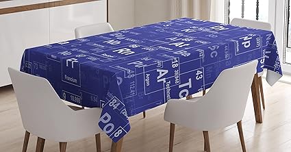 Amazon Com Ambesonne Periodic Table Tablecloth Chemistry